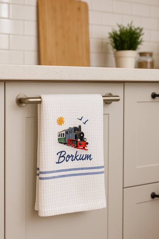 Geschirrhandtuch Borkum Inselbahn
